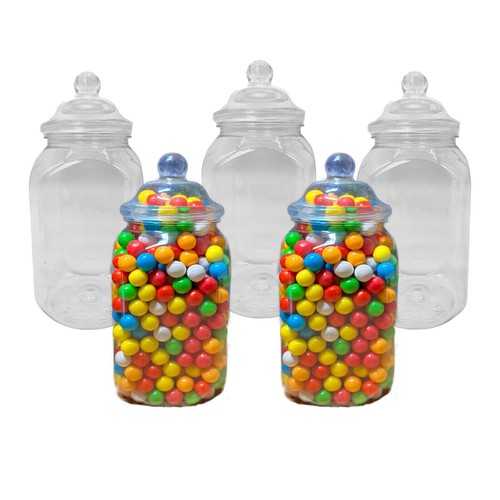 Plastic sweet jars square - plastic,
