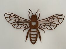 Rustic Metal Bee Wall Art - Garden Decoration Rusty Finish - Outdoor Indoor 