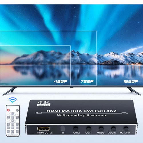 Hdmi matrix switch 4x2 - 4k,