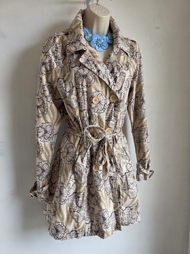 Vintage fransa floral - vintage, trench