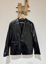 NEW Zara Man Men's Black Faux Gloss Leather Short Blazer Coat Jacket Size S
