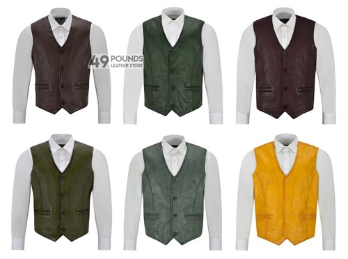 Men real leather vest - leather, 100%