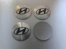 4x Stickers Hyundai Car Wheel Center Cap Sticker Brand New 56mm Silver Black