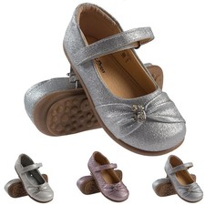 GIRLS SHOES WEDDING PARTY FANCY BRIDESMAIDS CHRISTENING BUCKLE SCHOOL INFANT NEW