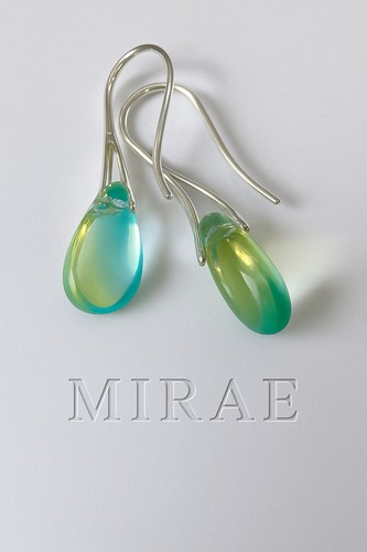 Aqua green teardrop - aqua, earrings