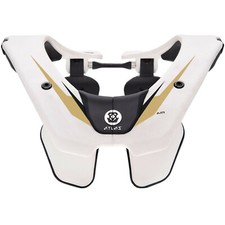 NEW ATLAS AIR NECK BRACE WHITE GOLD MOTOCROSS MX ADULT ENDURO BMX ATV OFF ROAD