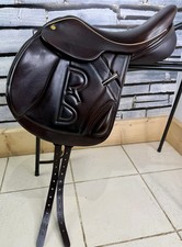 16 1/2” Wide R.S. Saddles Excelle Monoflap Jump Saddle - Brown