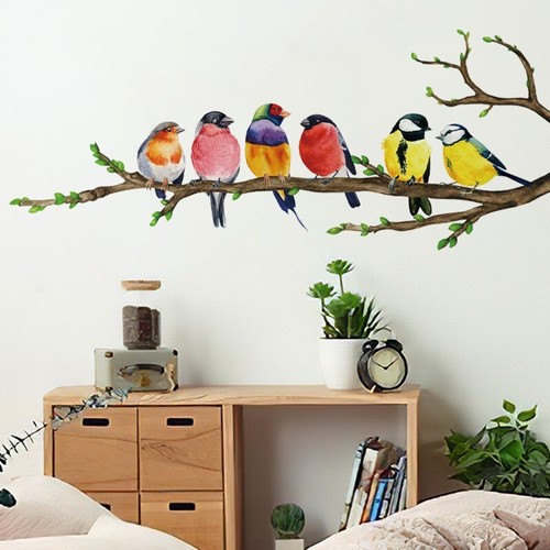Birds branch wall - birds,
