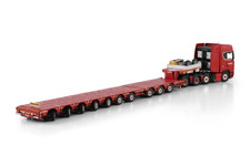 WSI 1:50 SCANIA S Series 8X4 Flatbed Trailer Model NOOTEBOOM RED LINE 6073364