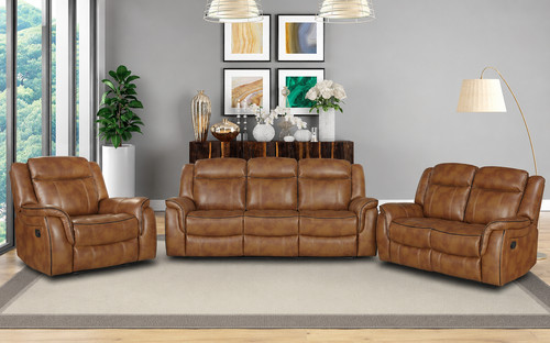 Tan brown leather gel recliner - tan,