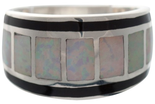 Ring with white crushed opal - crushed,