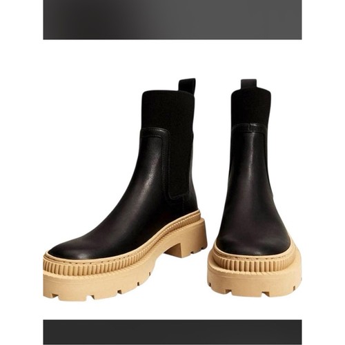 Mango black chelsea lug - black,