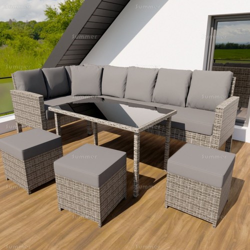 Seat rattan corner dining - corner,
