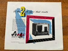 1946 colouful double sided advert - sobell radio