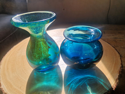 Pair vintage signed mdina - signed,