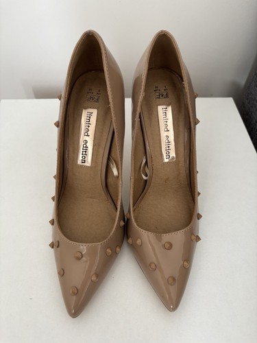 Beige spike high - spike, heels,