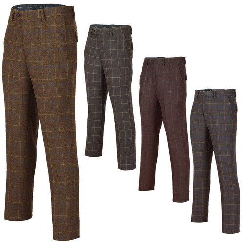 Mens brown vintage tweed check - brown,