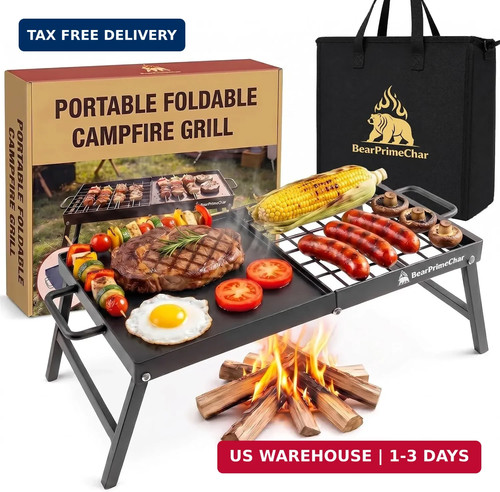 Folding campfire grill - folding, grill,24"