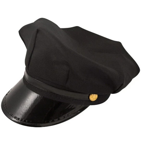 Adult black chauffeur peaked - black,