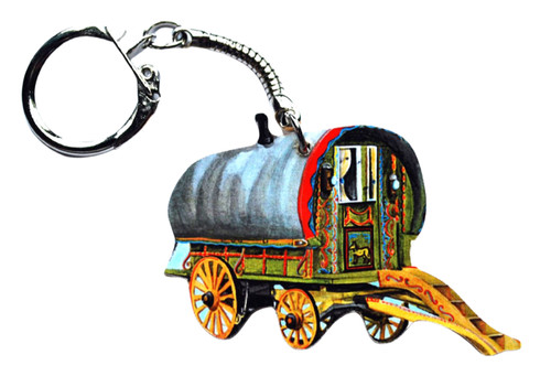 Gypsy caravan keyring romany - caravan,