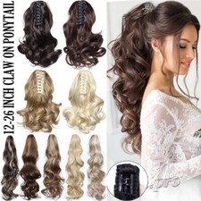 Extra Thick Real Claw Ponytail Clip In Hair Extensions Pony Tail As Human HAIR