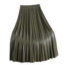 Extended PU Leather Pleated