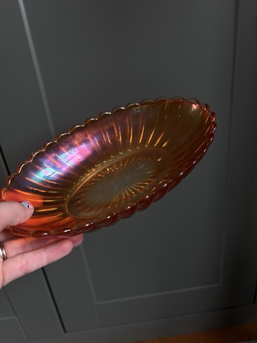Carnival glass oval - oval, bowl