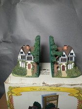 Pair of Vintage Cottage Bookends House and Tree Book Ends