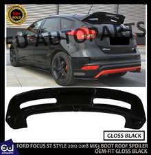 FORD FOCUS ST STYLE 2012-2018 MK3 BOOT ROOF SPOILER GLOSS BLACK OEM-FIT