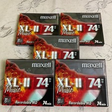 Maxell XL-II 74 Minidisc  MD / 5 PACK / 74 MINS Recordable Audio Music Disc NEW