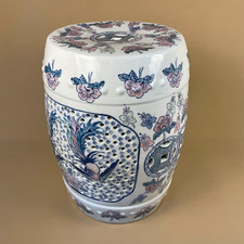 Oriental Table Chinese Floral Ceramic Antique Hand Painted Seat Plant Stand