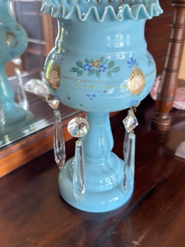 Victorian blue opaline glass - blue,