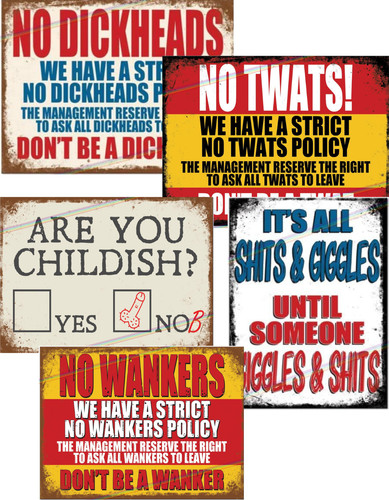Pack metal signs - 5, cave