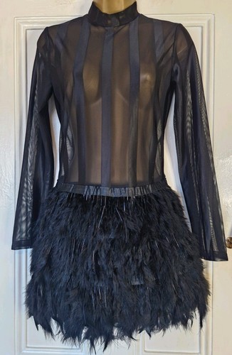 Cbr sheer high neck feathered - high,