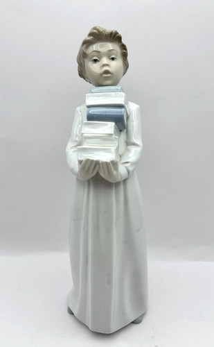 Nao lladro boy with books - with,