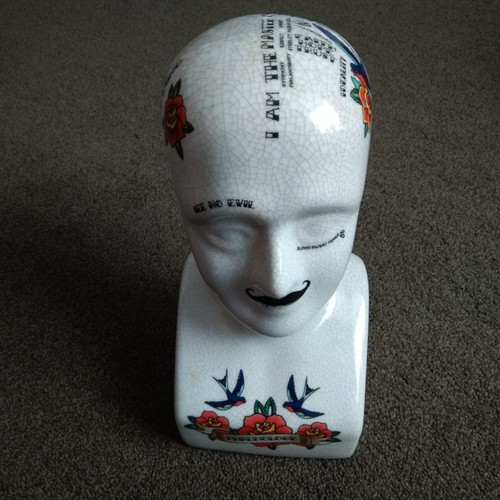 Ceramic tattoo phrenology - phrenology, head