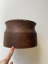 Rare Vintage Wooden Hat Block with Flared Crown 55.5cm Circumference Circa 1950