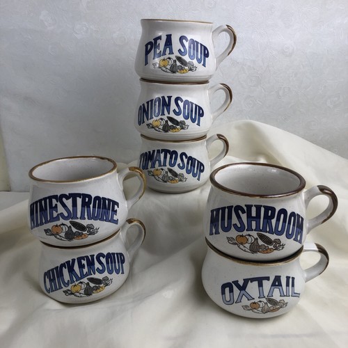 Vintage soup mugs with handles - soup,