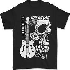 Rockstar Skull Rock Heavy Metal Guitar Mens T-Shirt 100% Cotton
