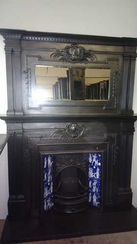Victorian cast iron fireplace - iron,