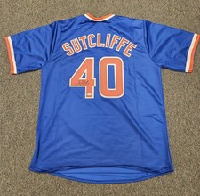 Autographed/Signed Rick Sutcliffe Chicago Blue Baseball Jersey Beckett JSA COA