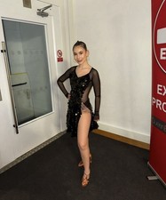 Latin Black Dress Size 6-8 Uk