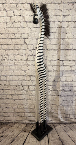 120cm painted wooden zebra - 120cm,
