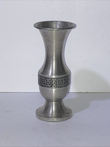 Vintage pewter bud - pewter, vase/