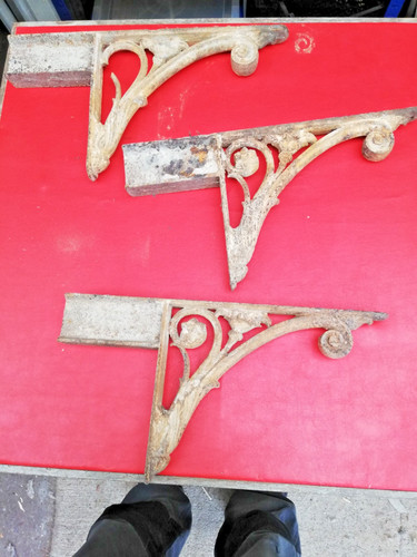 Antique cast iron shelf - iron,
