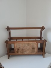Vintage Mid Century Wooden Magazine Rack Panel Effect