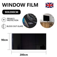 Total Blackout Privacy Glass Window Film Block Out 100% Light Black Tint Tinting