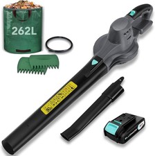 Lightweight Cordless Leaf Blower Gardens 20V Battery Charger Less Noise 262L Bag