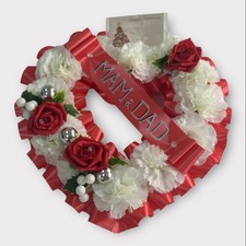 Christmas Open Heart Artificial Funeral Flowers Wreath Memorial Grave Tribute