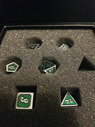 Polyhedral metal 7pc dice set - polyhedral,